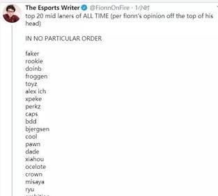  『ESPN』谁仅次faker的中单参赛选手？ESPN评比20强中单，国内参赛选手三人入选