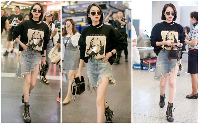 反季穿到底多时髦?韩雪牛仔外套看着就热，倪妮宋佳王智都在跟风