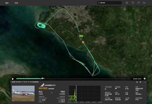 马航飞北京班机起飞数小时后安全折返吉隆坡