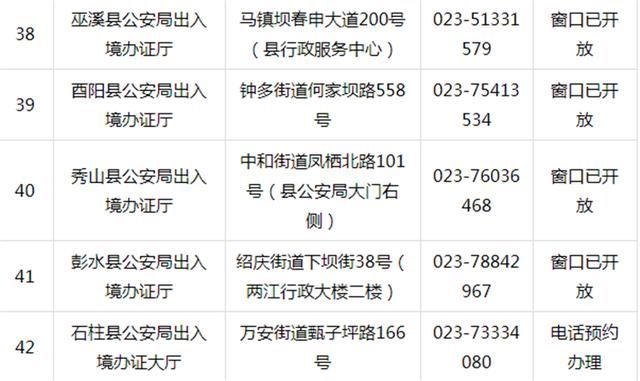  恢复■预约办证！重庆28个公安局出入境窗口恢复对外接待