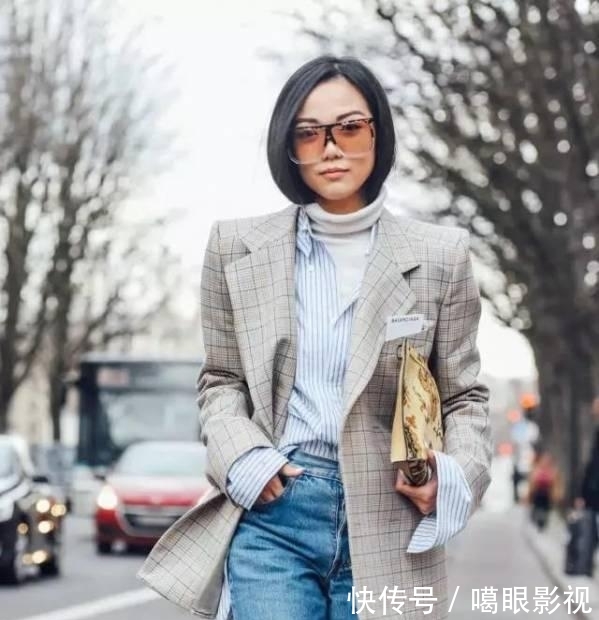  适合：肩膀宽的女性别穿一字肩了，宽肩西装更适合你，隐藏缺点还有气质
