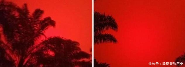 印尼天空满是血红色，分不清白天黑夜，宛如世界末日来临