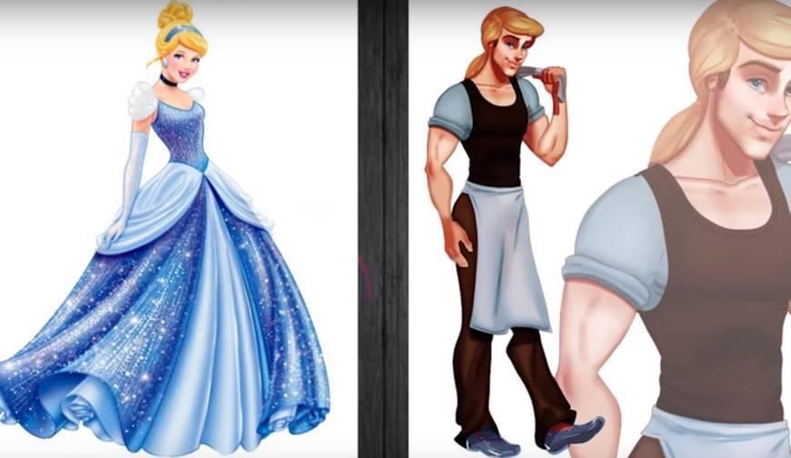 当迪士尼公主变成男子，艾莎成霸道总裁，康蒂的发型撩到我了!