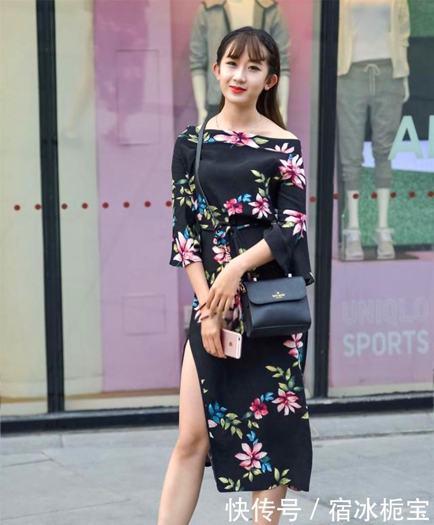 「 优美」曲线优美，展现东方之美，街拍：小姐姐身穿旗袍