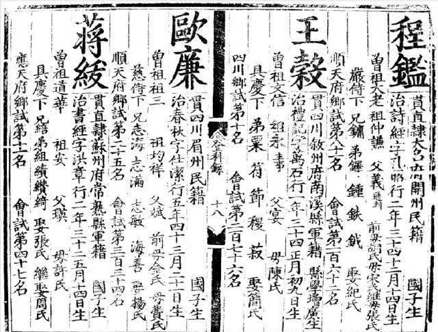  成化■明朝进士程景云、程鑑、程泰、程万钟