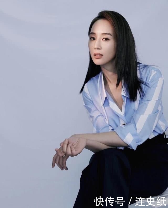  设计■张钧甯美得真让人嫉妒！穿条纹衬衫配9分阔腿裤，自带高级感炸裂