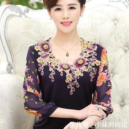  「设计」春秋款中老年妈妈小衫，漂亮如花