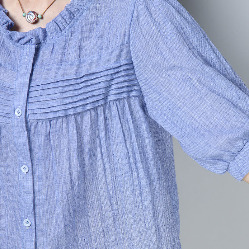 哇塞!50岁老妈穿上这样淑女小衫，美的不像话，人见人夸