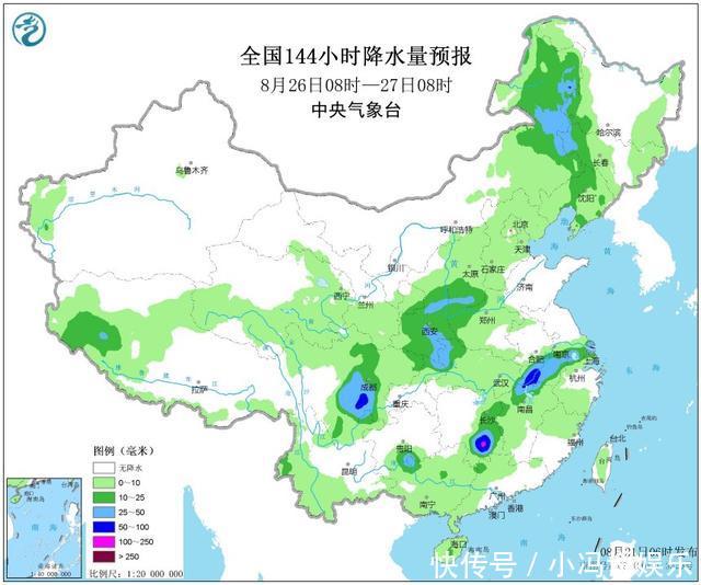 小雨中雨大雨暴雨8月22日~28日（未来7天）全国天气预报