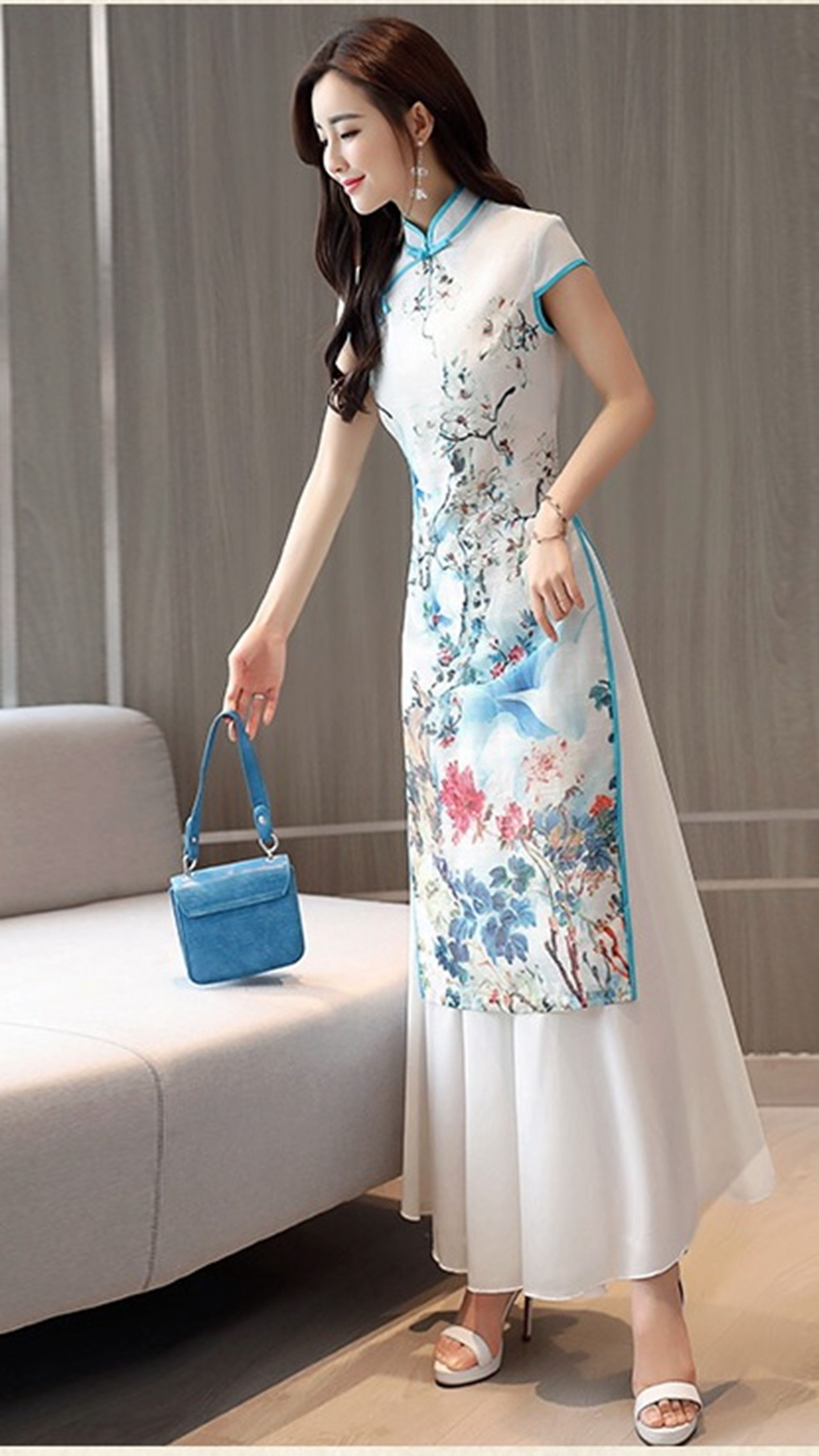 旗袍太紧绷，这款改良旗袍连衣裙，有旗袍气质，又不失现代时髦感