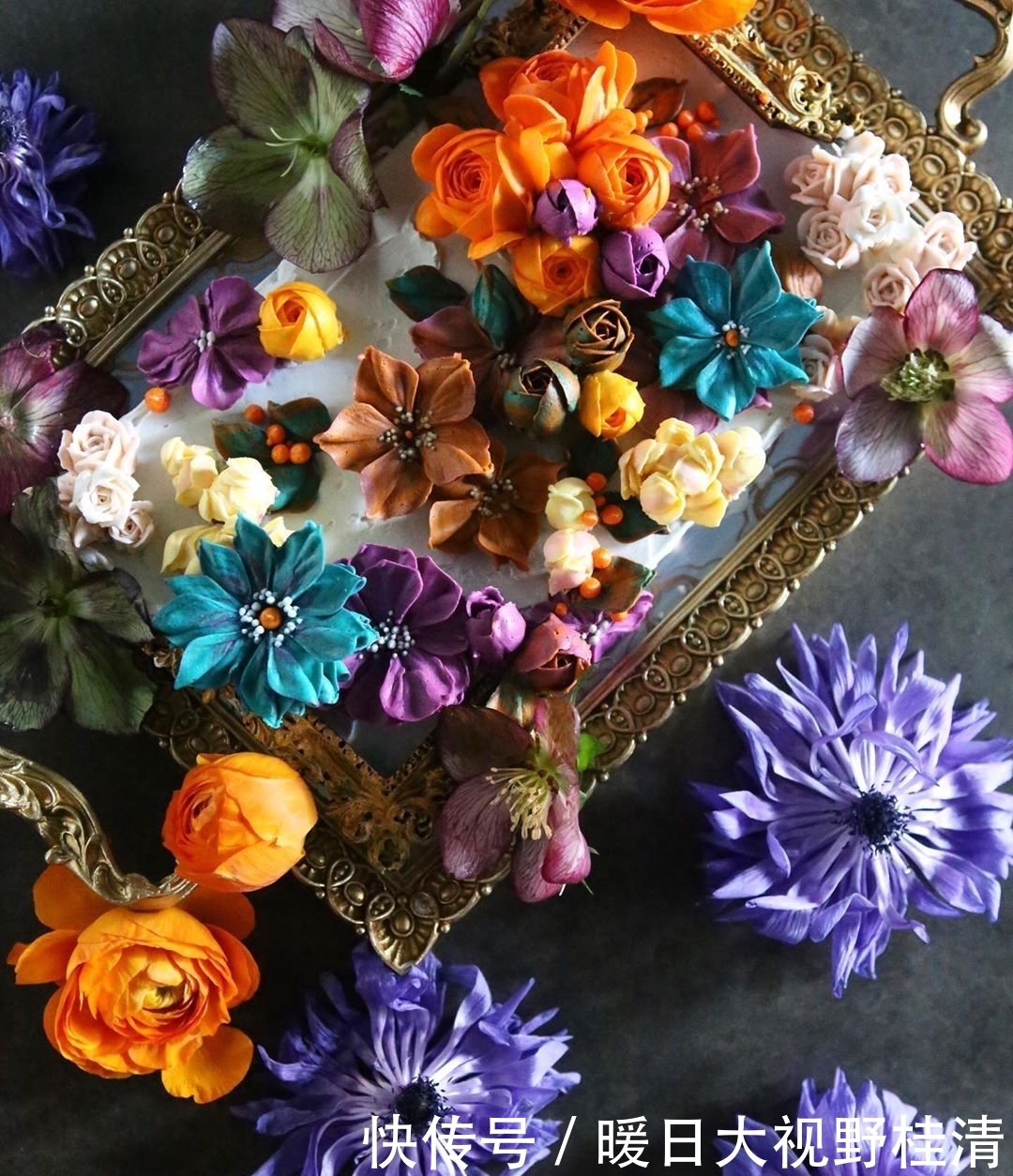  『制作』她做的鲜花蛋糕太撩人，看完后全世界都惊艳了