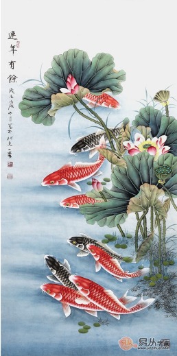 王一容擅长画什么 招财九鱼图可谓是一绝