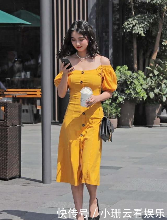  「气质」夏季怎么穿裙子？一条一字肩连衣裙清新显活力，轻松提升你的气质