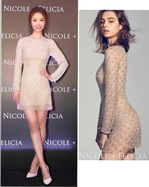 42岁林心如与27岁陈凯琳同穿钉珠裙，大15岁反而赢了少女感和搭配