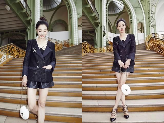 白百何穿开叉裙现身，纽扣都被蹦开了3颗，网友：是时候该减肥了