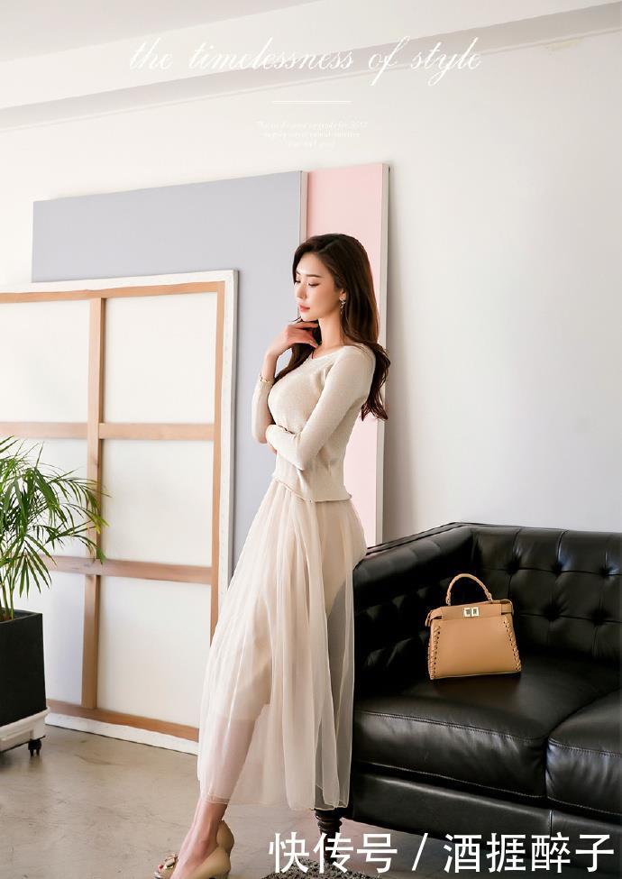  [半身裙]服装模特蕾丝半身裙，优雅靓丽秒变成气质女神