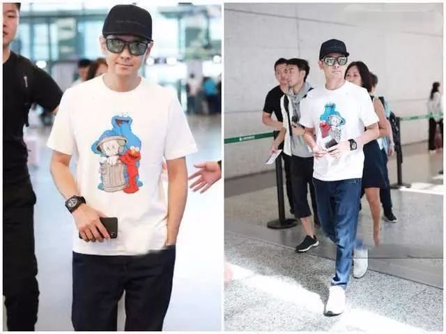 44岁林志颖胡子剃不干净，好像还穿了Kimi的T恤?网友:扮嫩真拼