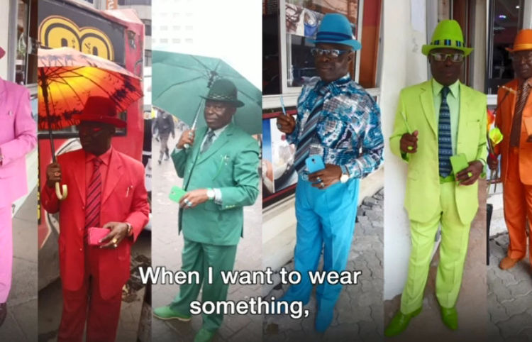 黑人男子自称是“世界上最聪明的人”，衣着风格独特引路人侧目