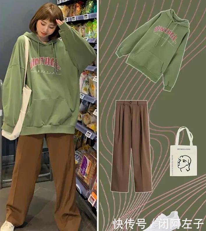 卫衣@清新绿色卫衣穿搭,减龄养眼不俗气,为你的早春添加一抹青春活力