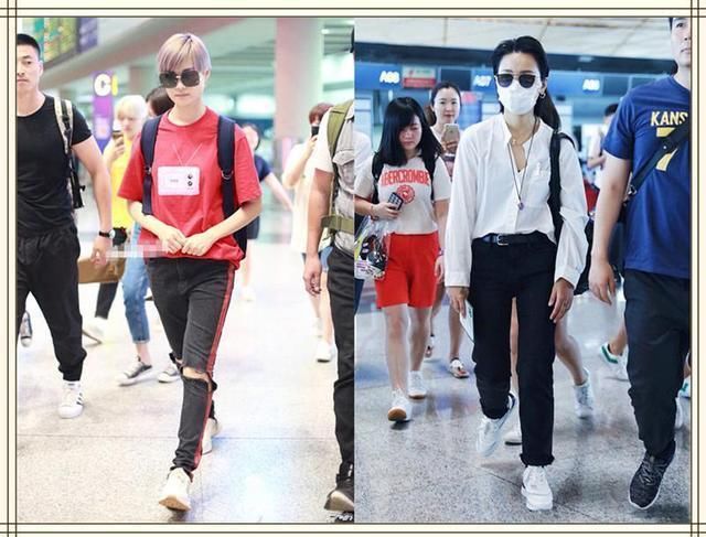 看了周笔畅的黑色牛仔裤，再看看李宇春，果然是没对比就没伤害啊