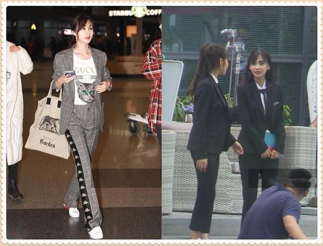 看了杨颖的西装，再看李菲儿，网友直呼：真不敢恭维黄晓明的品味