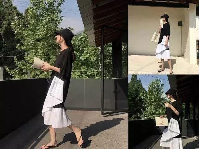 『显腿长的效果』今年最流行的不规则裙子，选这5款穿很美还显腿长~