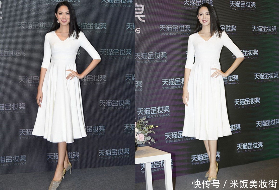 张梓琳穿白色连衣裙优雅动人，尽显端庄姿态，网友：这身材简直了