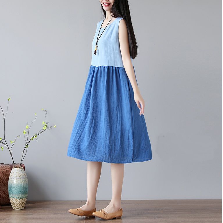 酷暑难当!聪明女人爱穿“棉麻裙”，透气、清新迷人，特适合70后