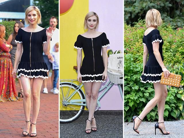 艾玛罗伯茨的飙高穿搭术了解一下，157cm也能凹出大长腿的既视感