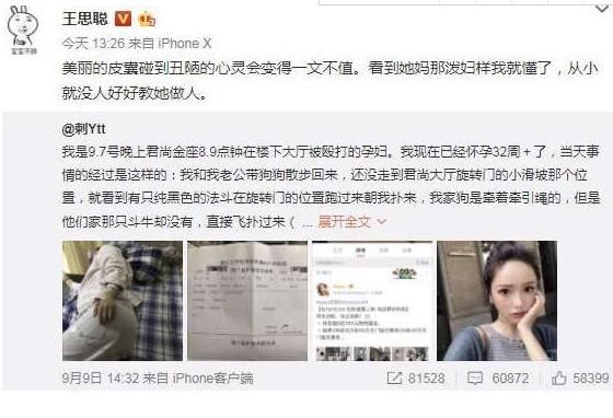 王思聪校长又发声了 怒怼遛狗不牵绳还暴打孕妇的网红