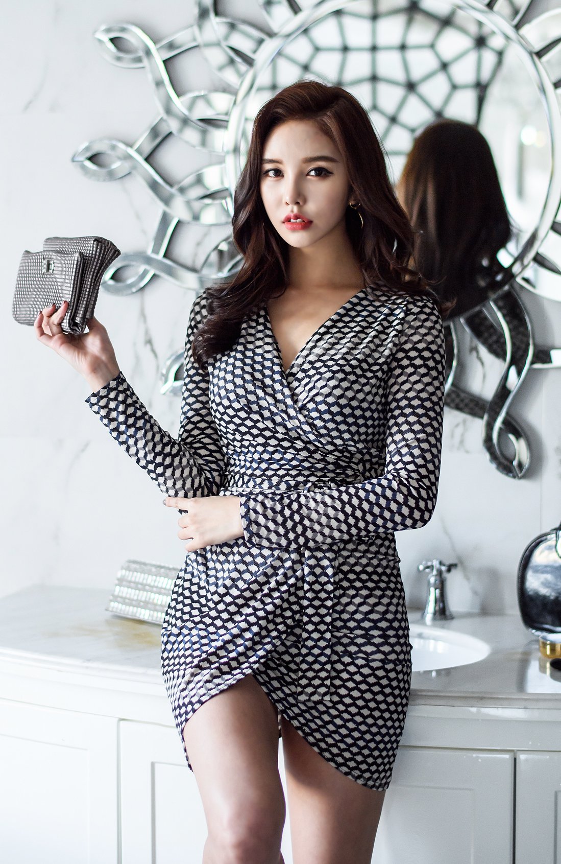 巴斯蒂亚素色蜂巢图案裙