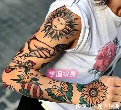 『大花臂』纹身还分等级?学渣纹的大花臂,看到学霸:学习好不是没理由的