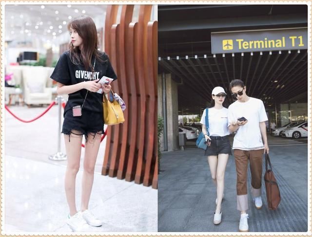 当戚薇和孙怡同穿黑色短裤，网友：终于见识到辣妈腿的最美形式了