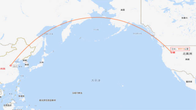 中美之间的航班飞机，为何不经过太平洋，而是呈弧线飞过去？