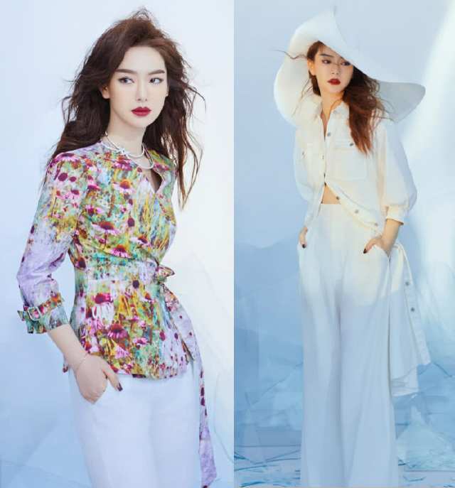 戚薇真猛！为显腿长裤子提到胸部以下，坐下时世界都安静了！