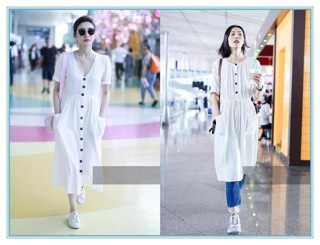 当江疏影和刘雯穿上白色长裙那一刻，我才知道真正气质脸长啥样！