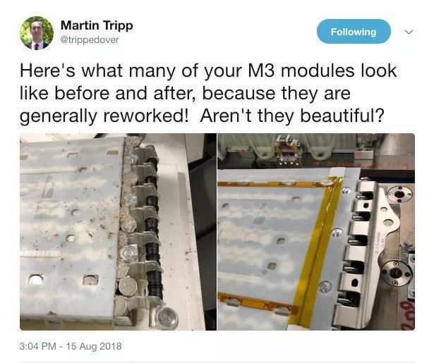 “叛徒”推特爆猛料--有批 Model 3 用了坏电池，若属实则为特斯