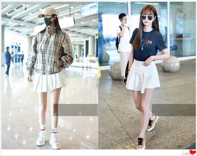 当沈梦辰穿百褶短裙撞上李菲儿，网友:比腿不相上下，比脸差远了