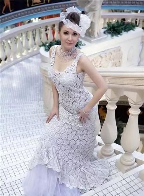  『钩针』钩针编织蕾丝婚纱，助你做最美的新娘，气质婚纱、礼服大饱眼福！