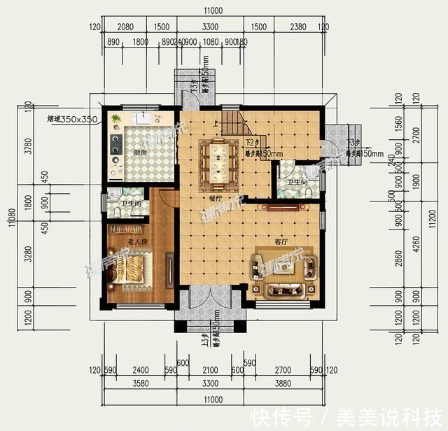  「平面布局图」江西农村35万建别墅，广东60万，福建100万，你觉得哪栋更值？