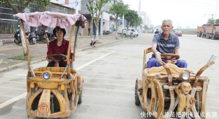 广西六旬老汉火了，花4千元打造木头车，网友直接买台不好吗