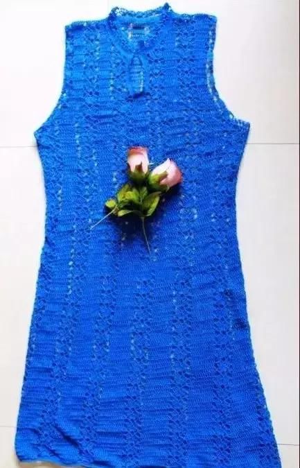 编织技巧简单的花样钩出来优雅的旗袍！