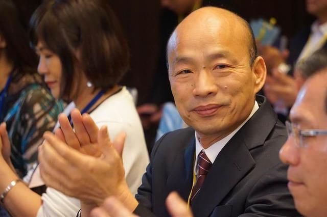  「国民党」傍晚，韩国瑜发文，祝贺江启臣当选国民党主席