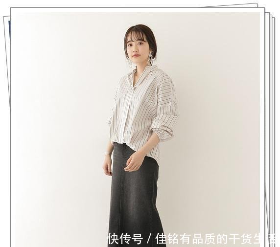 「春季造型」竖条纹衬衫的流行时尚造型,清爽显瘦的春季日系风穿搭分享