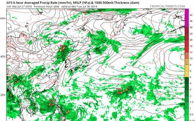 华北降雨或提前到28日，局部暴雨，6号台风停编，7号可能也快了