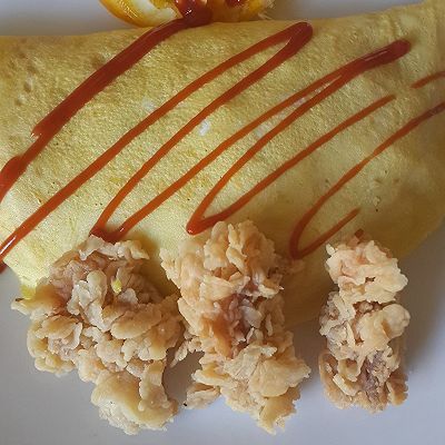  『炸鸡』榨菜蛋包饭配炸鸡