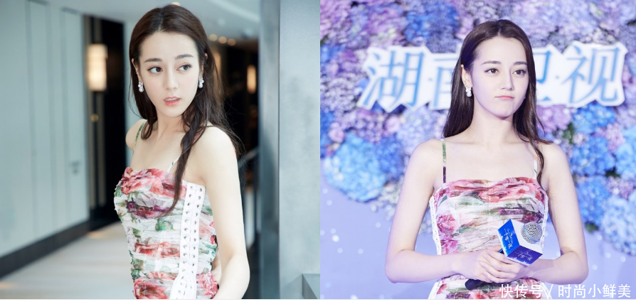 迪丽热巴穿连体短裤秀美腿,脖子都遮没了,网友:显得脸好大!