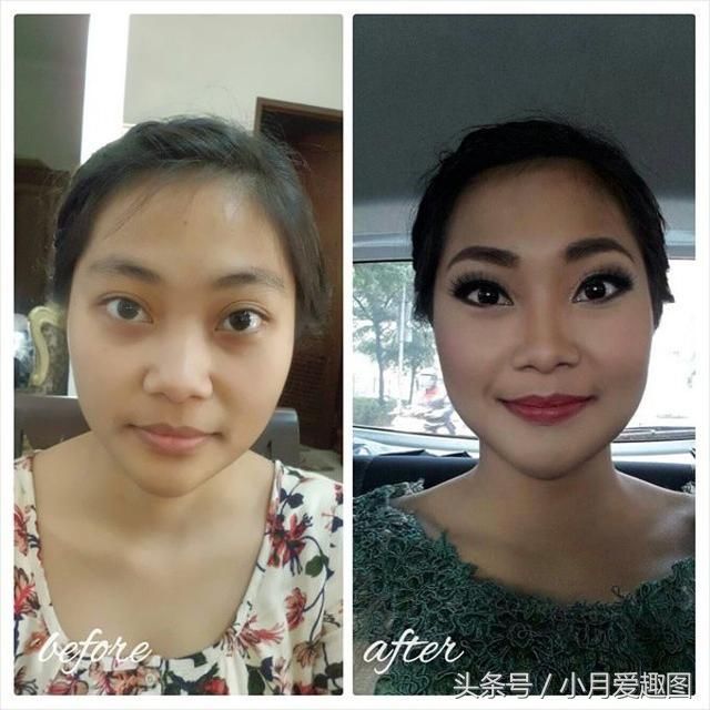 难以置信的变化:女人化妆后变美了不止一点点