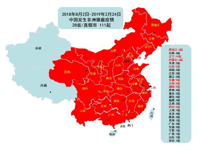 一天2起非洲猪瘟疫情，河北为首次发生，内蒙古为野猪场发生！