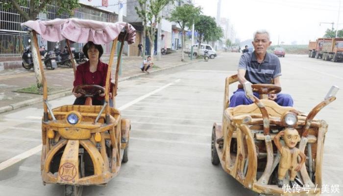 广西六旬老汉火了，花4千元打造木头车，网友：直接买台不好吗？